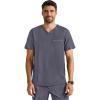 Healing Hands Men’s Medical Scrub Top Spencer with 1 Pocket, Moisture Wicking, 360° Stretch & Recycled Fibers – 2381(Pewter)