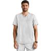 Healing Hands Men’s Medical Scrub Top Spencer with 1 Pocket, Moisture Wicking, 360° Stretch & Recycled Fibers – 2381(Silver Stone)