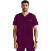 Healing Hands Men’s Medical Scrub Top Spencer with 1 Pocket, Moisture Wicking, 360° Stretch & Recycled Fibers – 2381(Wine)