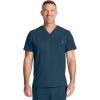 Healing Hands Mens Scrub Top V-Neck with 1 Pocket & 360° Stretch Fabric HH758(Caribbean Blue)