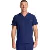 Healing Hands Mens Scrub Top V-Neck with 1 Pocket & 360° Stretch Fabric HH758(Navy)