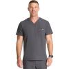 Healing Hands Mens Scrub Top V-Neck with 1 Pocket & 360° Stretch Fabric HH758(Pewter)