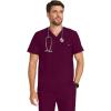 Healing Hands Mens Scrub Top V-Neck with 1 Pocket & 360° Stretch Fabric HH758(Wine)