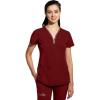 Healing Hands Scrub Top for Women Sonia Top with 3 Pockets Moisture Wicking, 360° Stretch & Recycled Fibers – 2274(Garnet Red)
