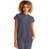 Healing Hands Women Medical Scrub Top Sandy Top with 2 Pockets, Moisture Wicking, 360° Stretch and Recycled Fiber – 2286(Pewter)