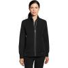 Healing Hands Women’s Carly Collar Scrub Jacket Ribbed Knit Collar, Moisture Wicking, 360° Stretch, Recycled Fibers – 5068(Black)