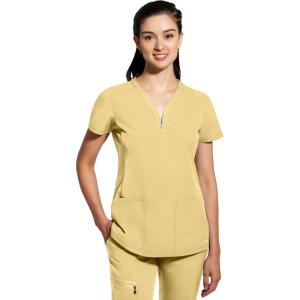Healing Hands Scrub Top for Women Sonia Top with 3 Pockets Moisture Wicking, 360° Stretch & Recycled Fibers – 2274(Sunray Yellow)