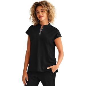 Healing Hands Women Medical Scrub Top Sandy Top with 2 Pockets, Moisture Wicking, 360° Stretch and Recycled Fiber – 2286(Black)