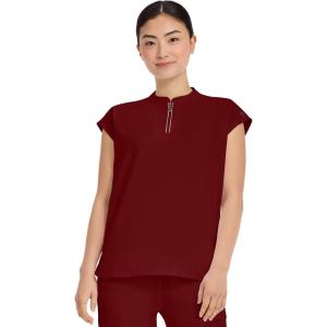 Healing Hands Women Medical Scrub Top Sandy Top with 2 Pockets, Moisture Wicking, 360° Stretch and Recycled Fiber – 2286(Garnet Red)