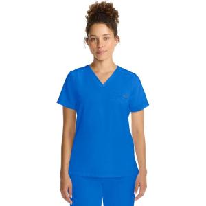 Healing Hands Women’s Tops V-Neck Scrub Top Tuck-in with Welt Chest Pocket HH755(Royal)