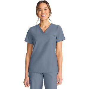 Healing Hands Women’s Tops V-Neck Scrub Top Tuck-in with Welt Chest Pocket HH755(Twilight Blue)