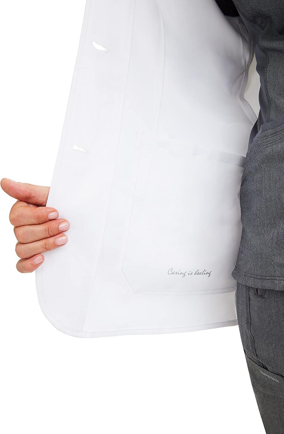 imageHealing Hands Lab Coat for Mens Luke Labcoat With 5 Pockets amp 2way Stretch Fabric 5151White