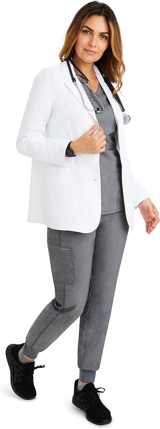 imageHealing Hands Lab Coat for Mens Luke Labcoat With 5 Pockets amp 2way Stretch Fabric 5151White