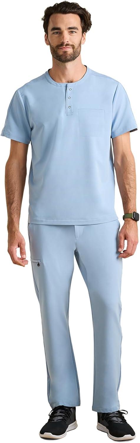 imageHealing Hands Mens Scrub Pant Nash Pant with 6 Pockets Moisture Wicking 360 Stretch amp Recycled Poly HH101Icy Blue