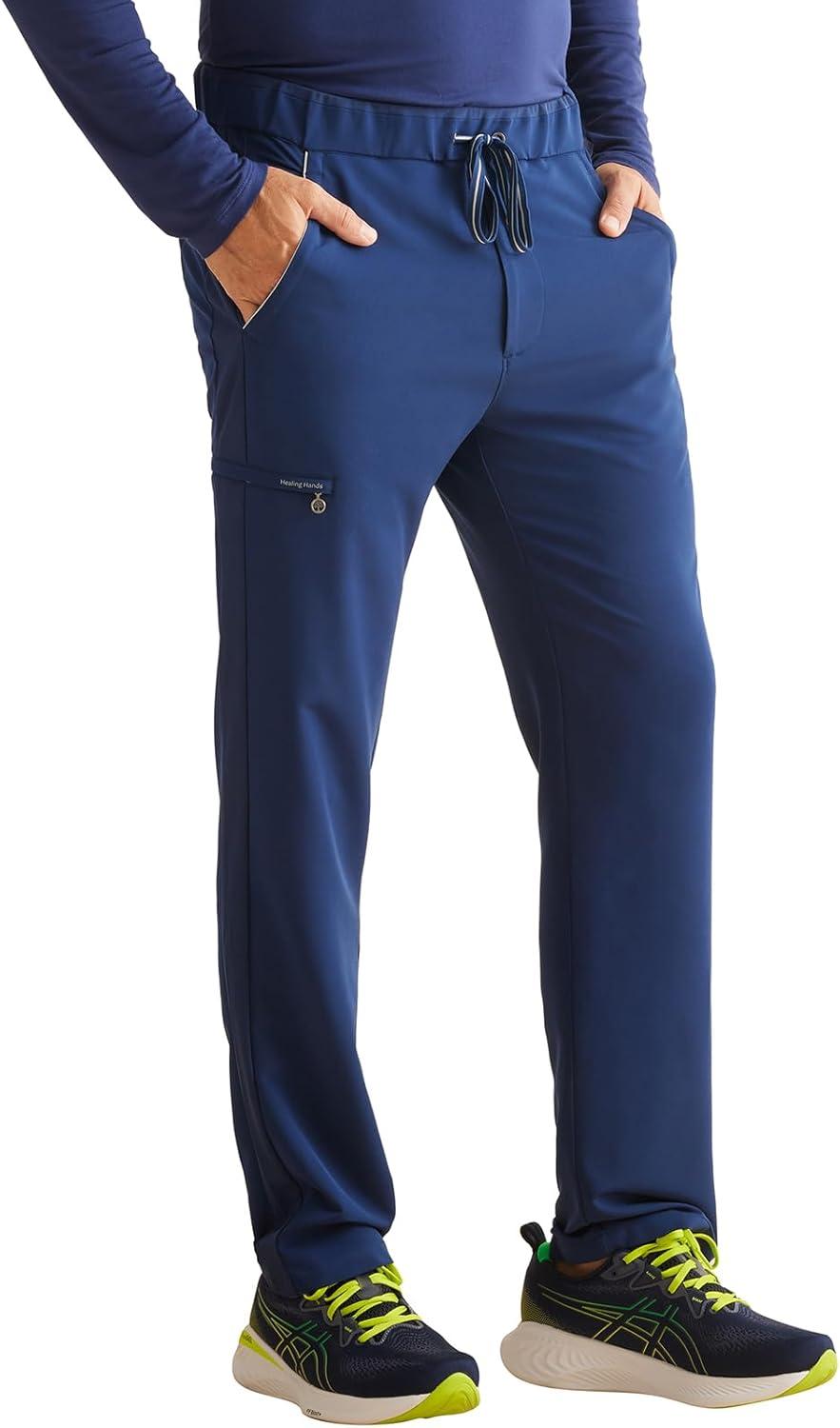 imageHealing Hands Mens Scrub Pant Nash Pant with 6 Pockets Moisture Wicking 360 Stretch amp Recycled Poly HH101Navy