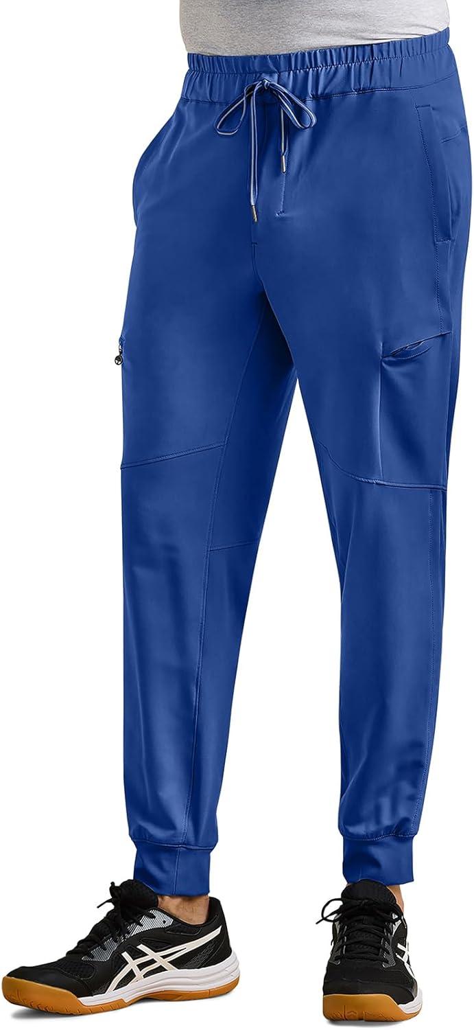 imageHealing Hands Mens Scrub Pant Nolen Jogger with 6 Pocket Moisture Wicking 360 Stretch amp Recycled Fibers 9172Royal