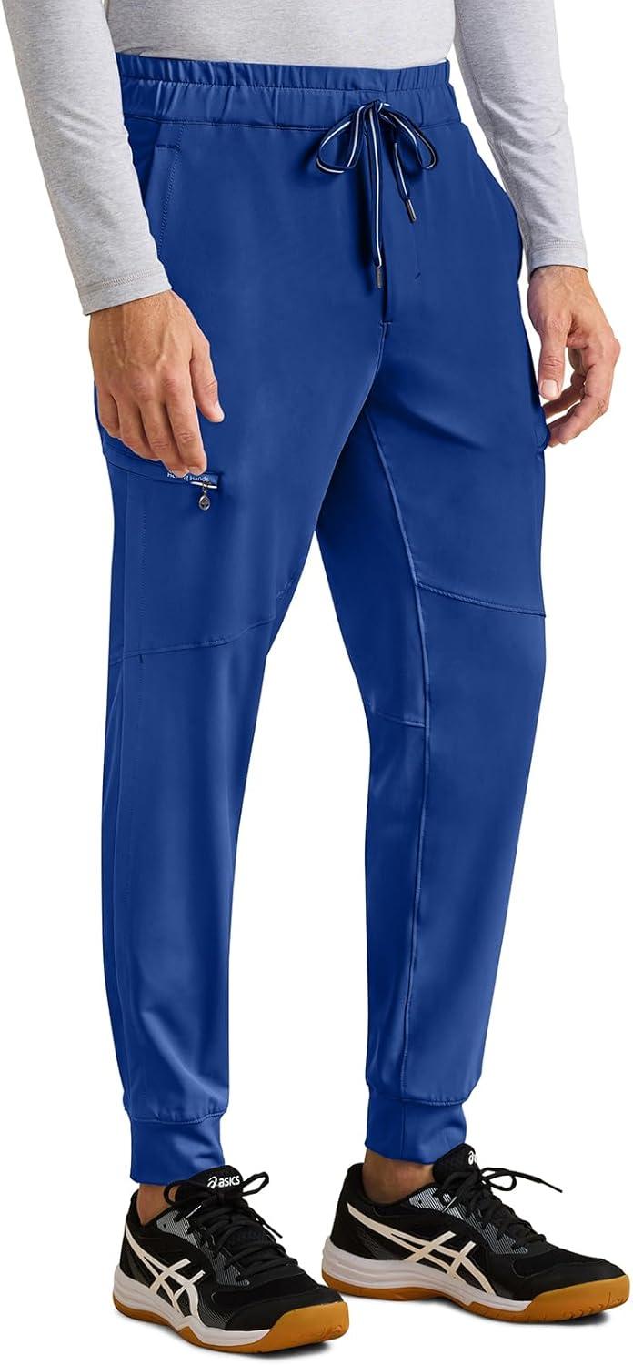 imageHealing Hands Mens Scrub Pant Nolen Jogger with 6 Pocket Moisture Wicking 360 Stretch amp Recycled Fibers 9172Royal