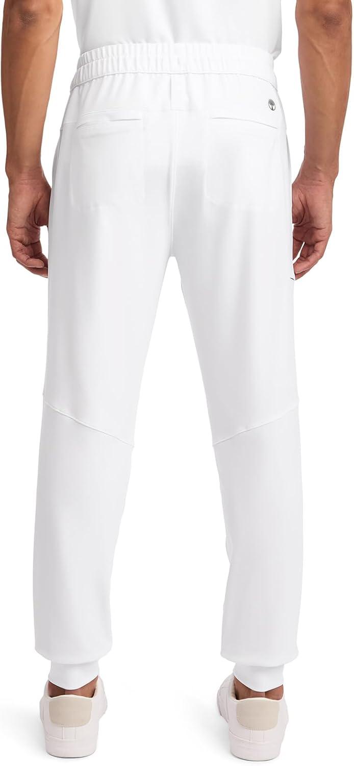 imageHealing Hands Mens Scrub Pant Nolen Jogger with 6 Pocket Moisture Wicking 360 Stretch amp Recycled Fibers 9172White