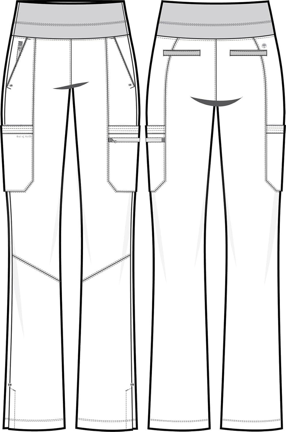 imageHealing Hands Scrub Pants for Women Purple Label Bootcut Yoga Pants with 8 Pockets amp Knit Waistband HH002Pewter