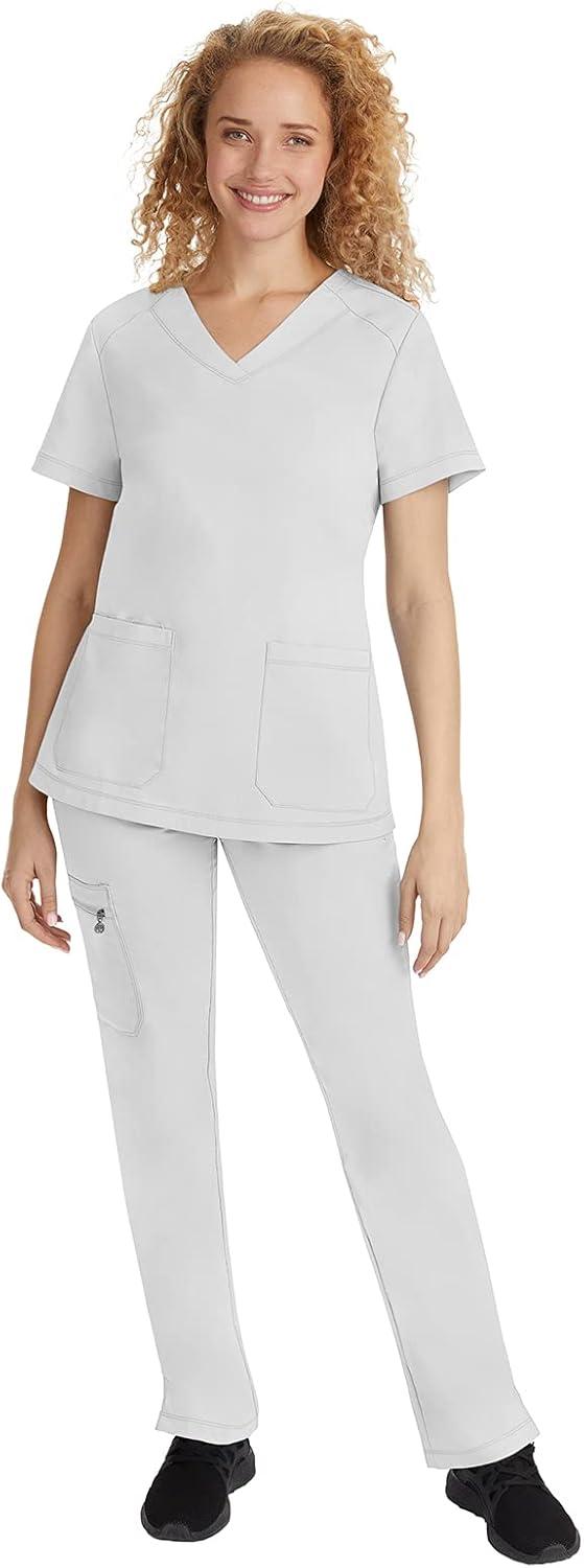 imageHealing Hands Scrub Pants for Women Tamara Pant with 6 Pockets Reversible Drawstring and 2Way Stretch Fabric 9181White