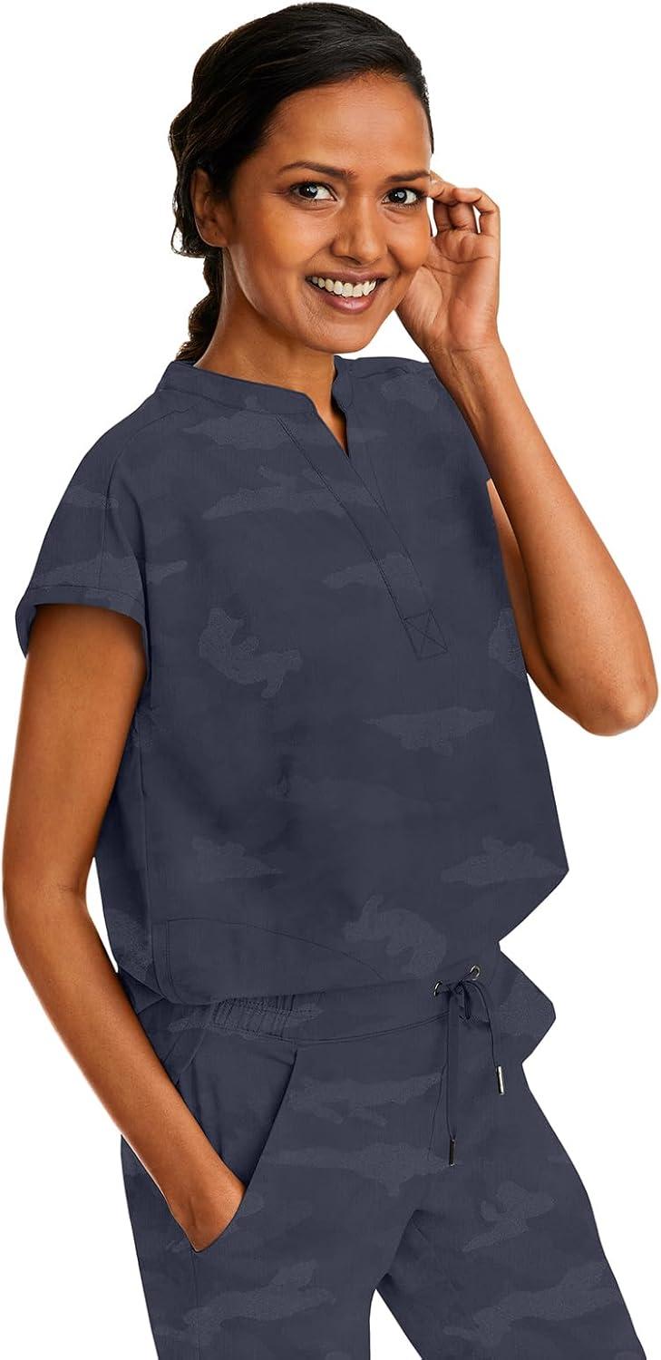 imageHealing Hands Scrub Top for Women Modern Fit Tee with 2 Pockets Moisture Wicking 360 Stretch and Quick Dry Fabric 2352Pewter