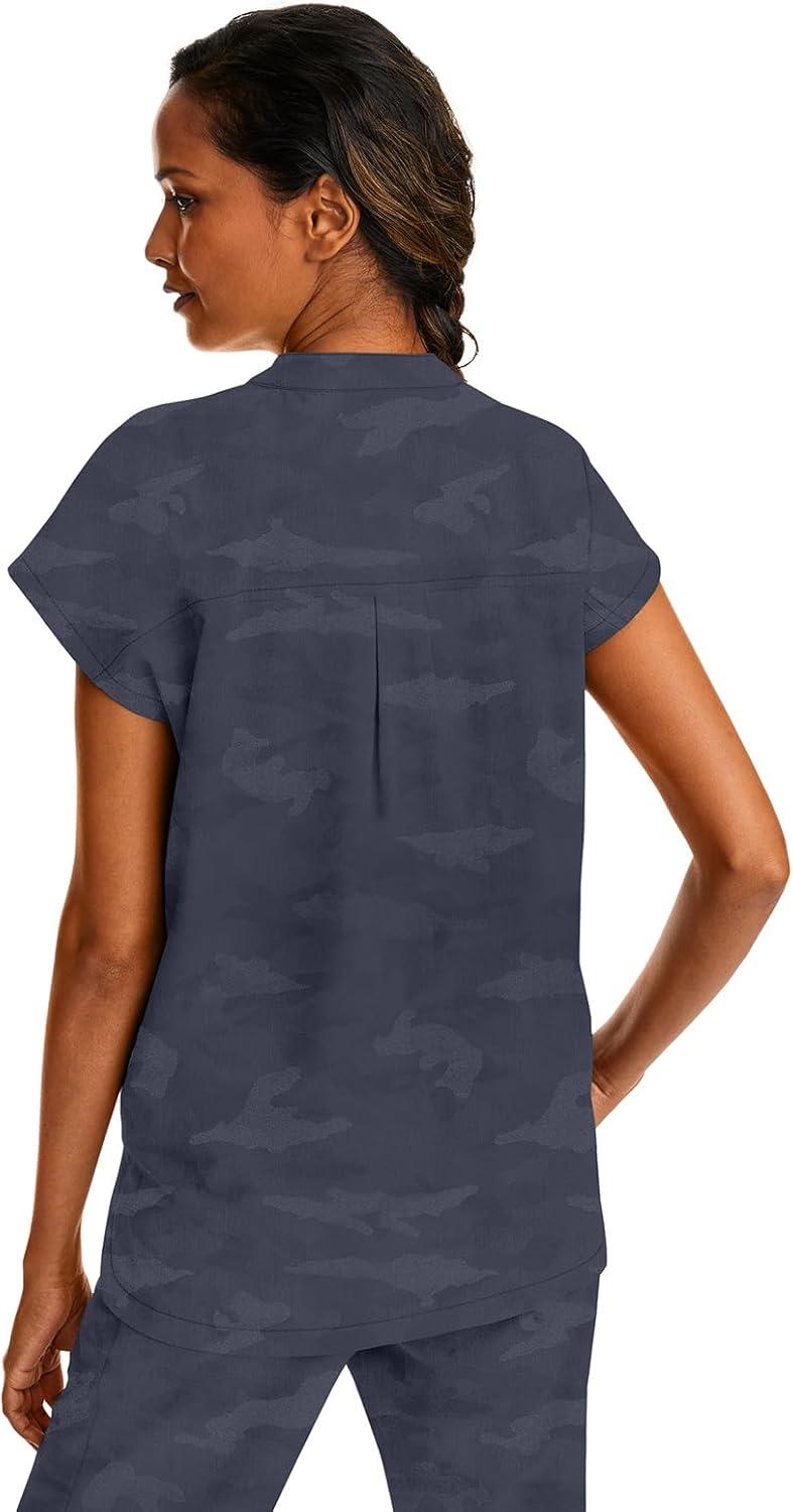 imageHealing Hands Scrub Top for Women Modern Fit Tee with 2 Pockets Moisture Wicking 360 Stretch and Quick Dry Fabric 2352Pewter