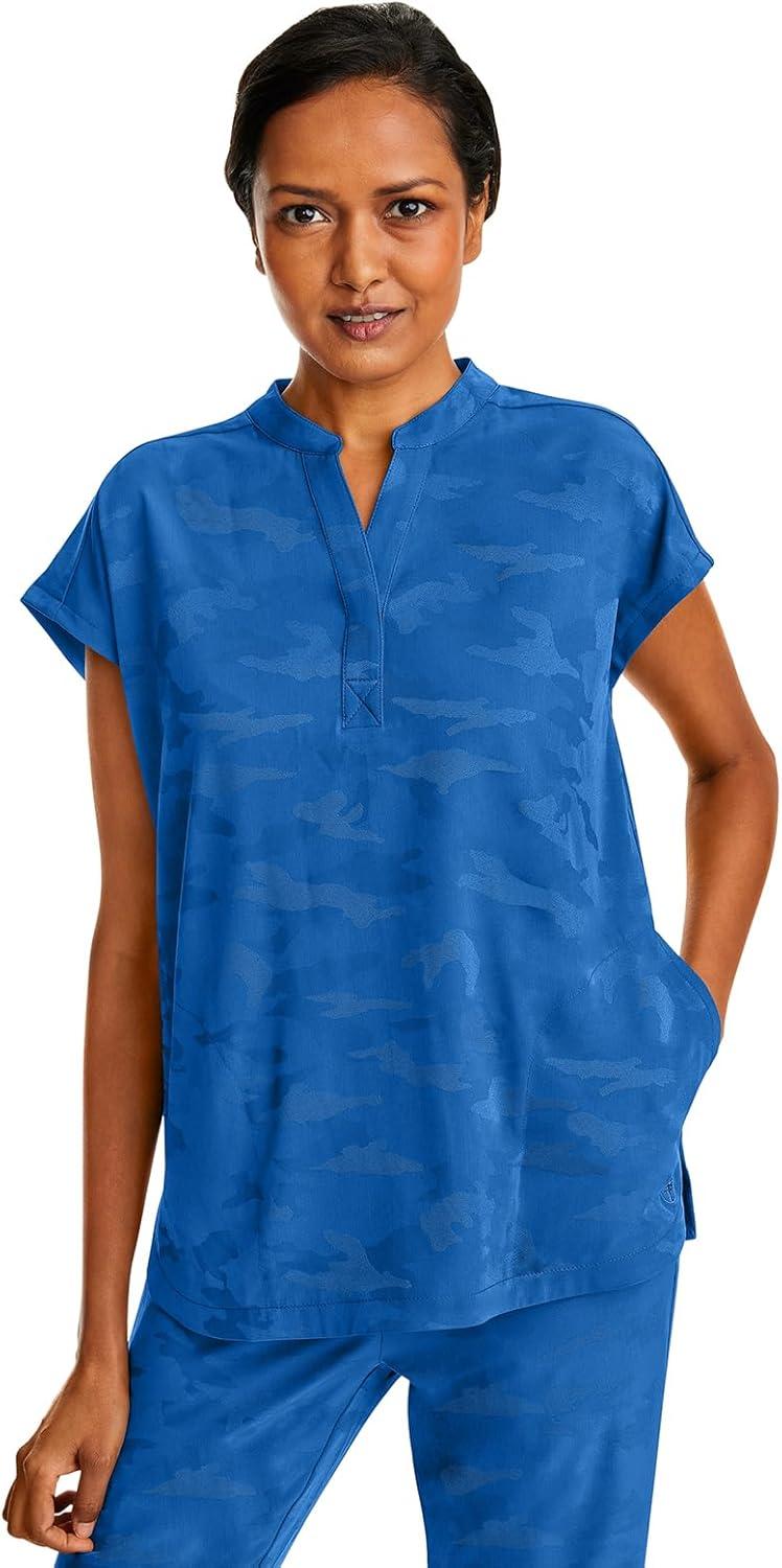 imageHealing Hands Scrub Top for Women Modern Fit Tee with 2 Pockets Moisture Wicking 360 Stretch and Quick Dry Fabric 2352Royal