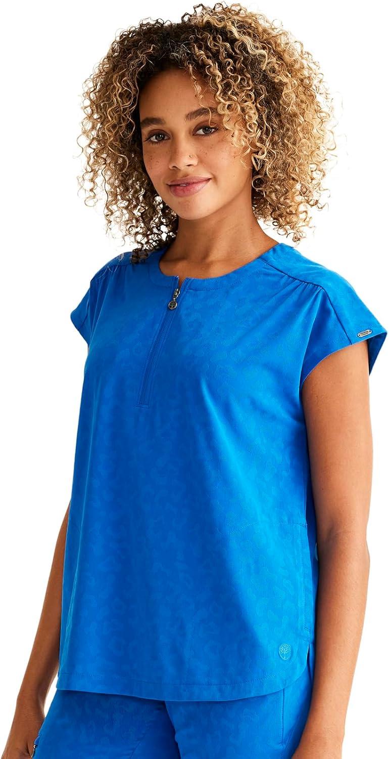 imageHealing Hands Scrubs for Women Jayden Scrub Top with 2 Pockets Round Neck Moisture Wicking and 360 Stretch Fabric HH602Royal