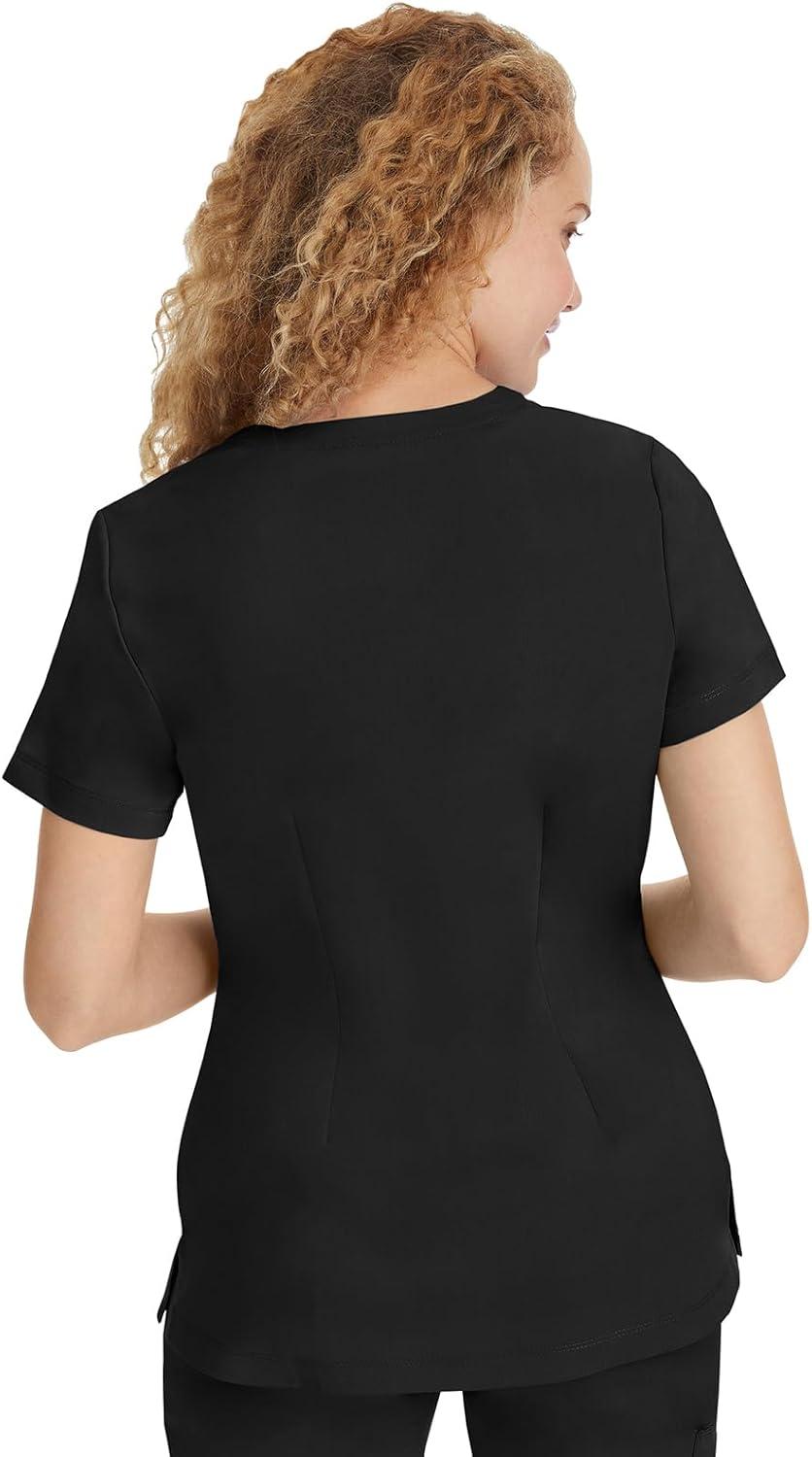 imageHealing Hands Scrubs for Women Jill Scrub Top VNeck Modern Fit with 2 Patch Pockets and 2Way Stretch Fabric 2320Black