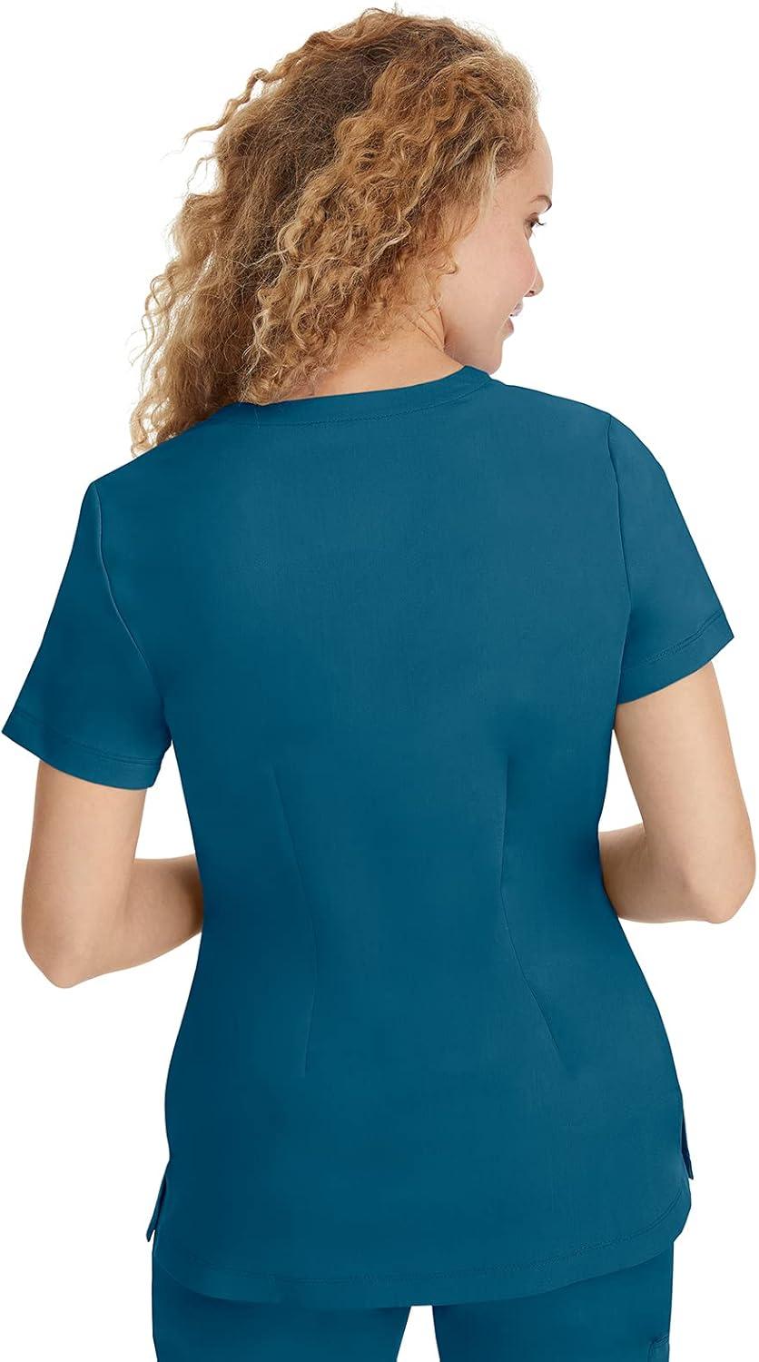 imageHealing Hands Scrubs for Women Jill Scrub Top VNeck Modern Fit with 2 Patch Pockets and 2Way Stretch Fabric 2320Caribbean