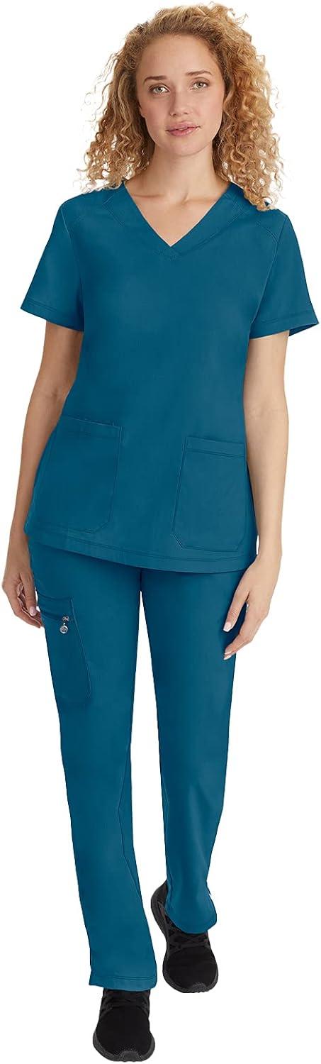 imageHealing Hands Scrubs for Women Jill Scrub Top VNeck Modern Fit with 2 Patch Pockets and 2Way Stretch Fabric 2320Caribbean