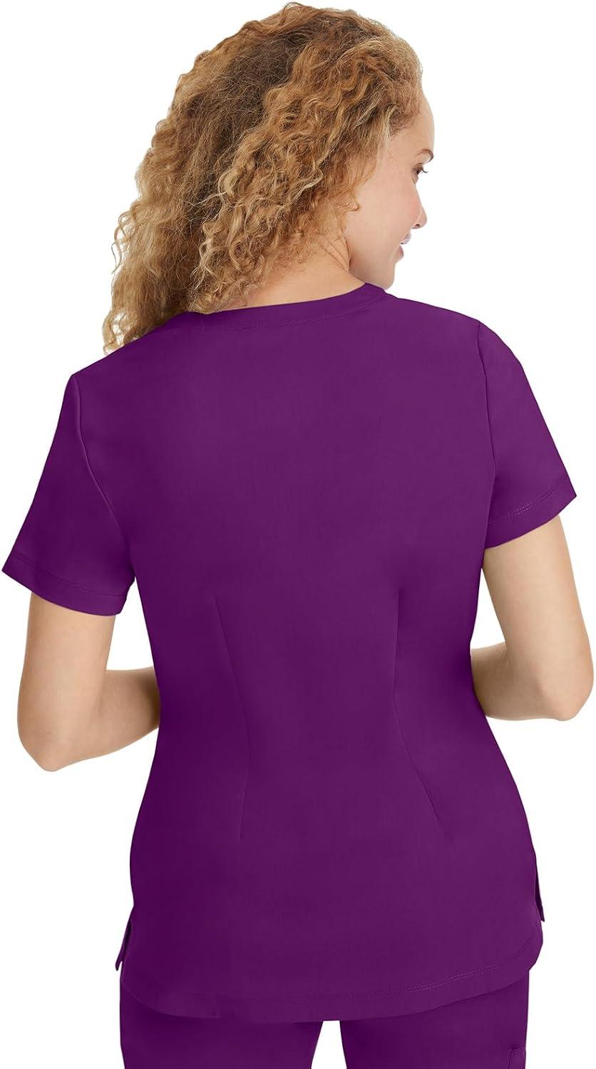 imageHealing Hands Scrubs for Women Jill Scrub Top VNeck Modern Fit with 2 Patch Pockets and 2Way Stretch Fabric 2320Eggplant