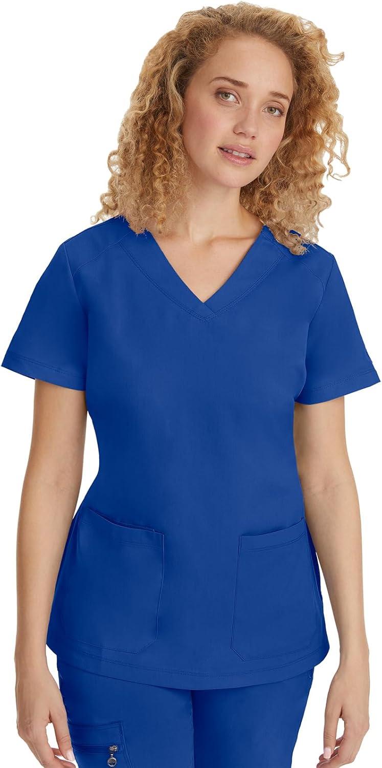 imageHealing Hands Scrubs for Women Jill Scrub Top VNeck Modern Fit with 2 Patch Pockets and 2Way Stretch Fabric 2320Galaxy Blue
