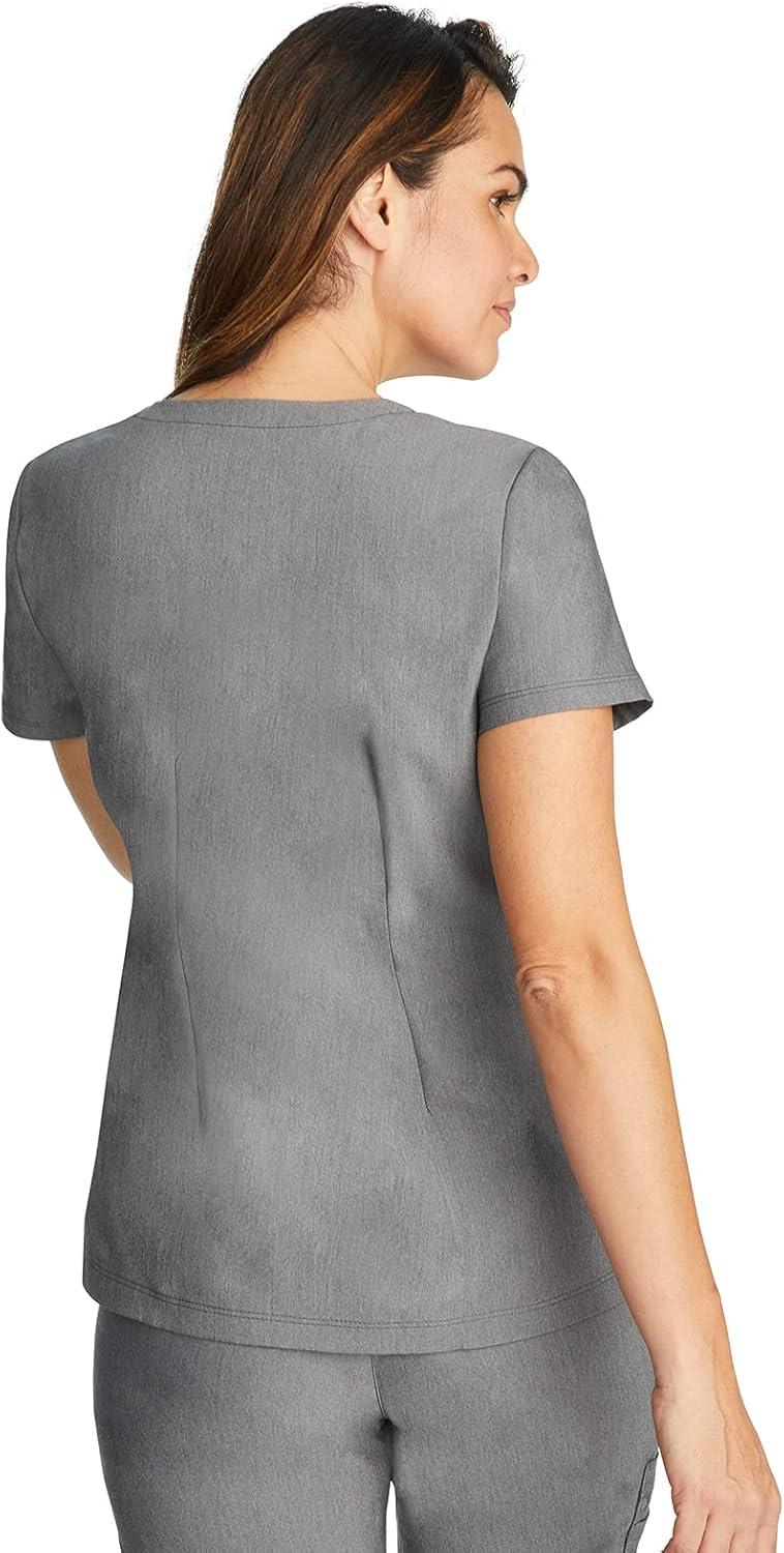 imageHealing Hands Scrubs for Women Jill Scrub Top VNeck Modern Fit with 2 Patch Pockets and 2Way Stretch Fabric 2320Heather Grey