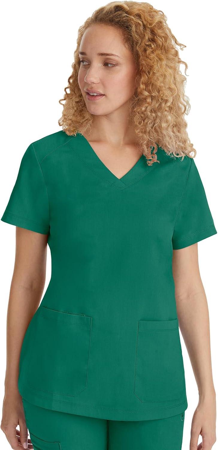 imageHealing Hands Scrubs for Women Jill Scrub Top VNeck Modern Fit with 2 Patch Pockets and 2Way Stretch Fabric 2320Hunter