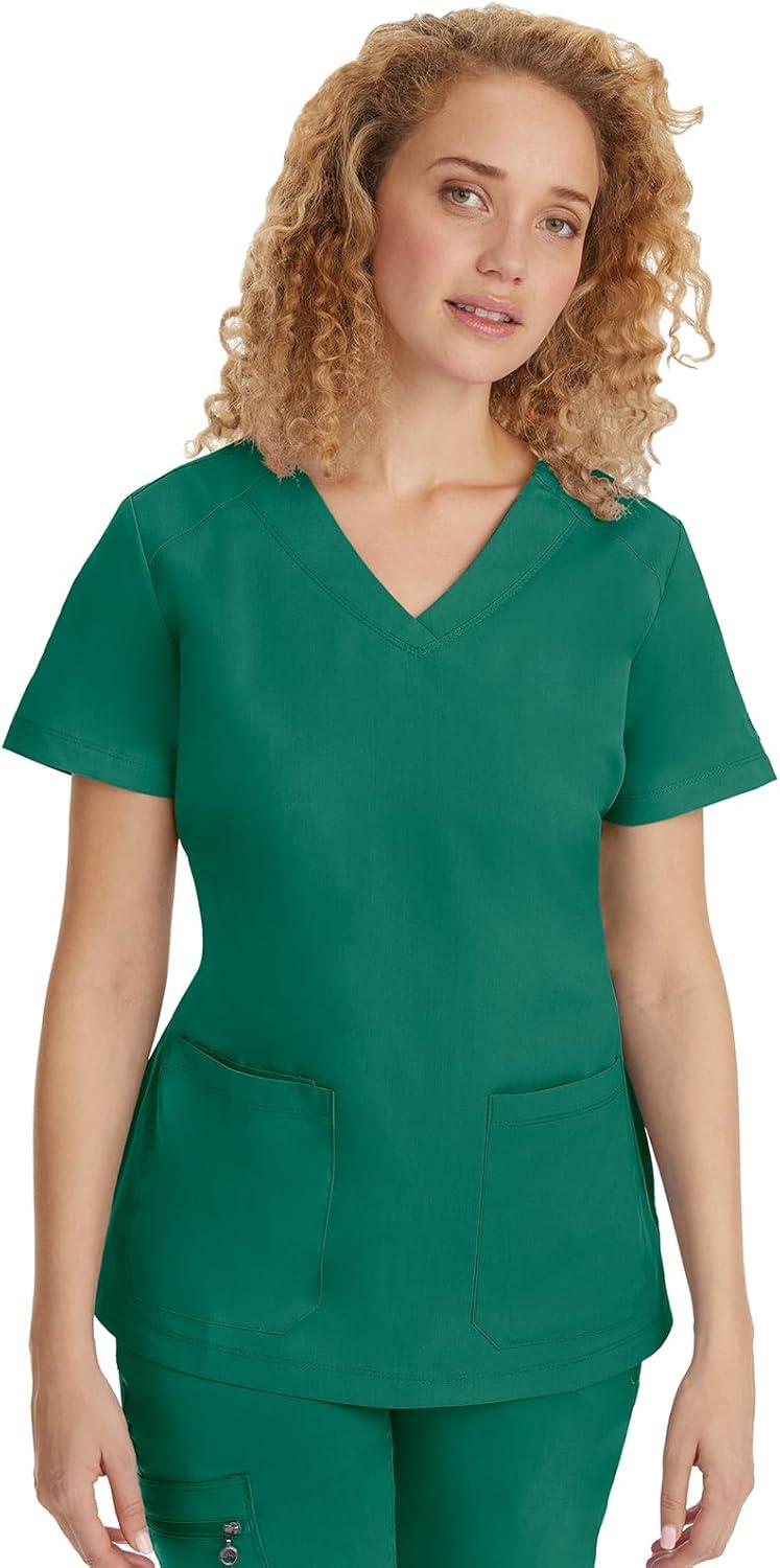 imageHealing Hands Scrubs for Women Jill Scrub Top VNeck Modern Fit with 2 Patch Pockets and 2Way Stretch Fabric 2320Hunter
