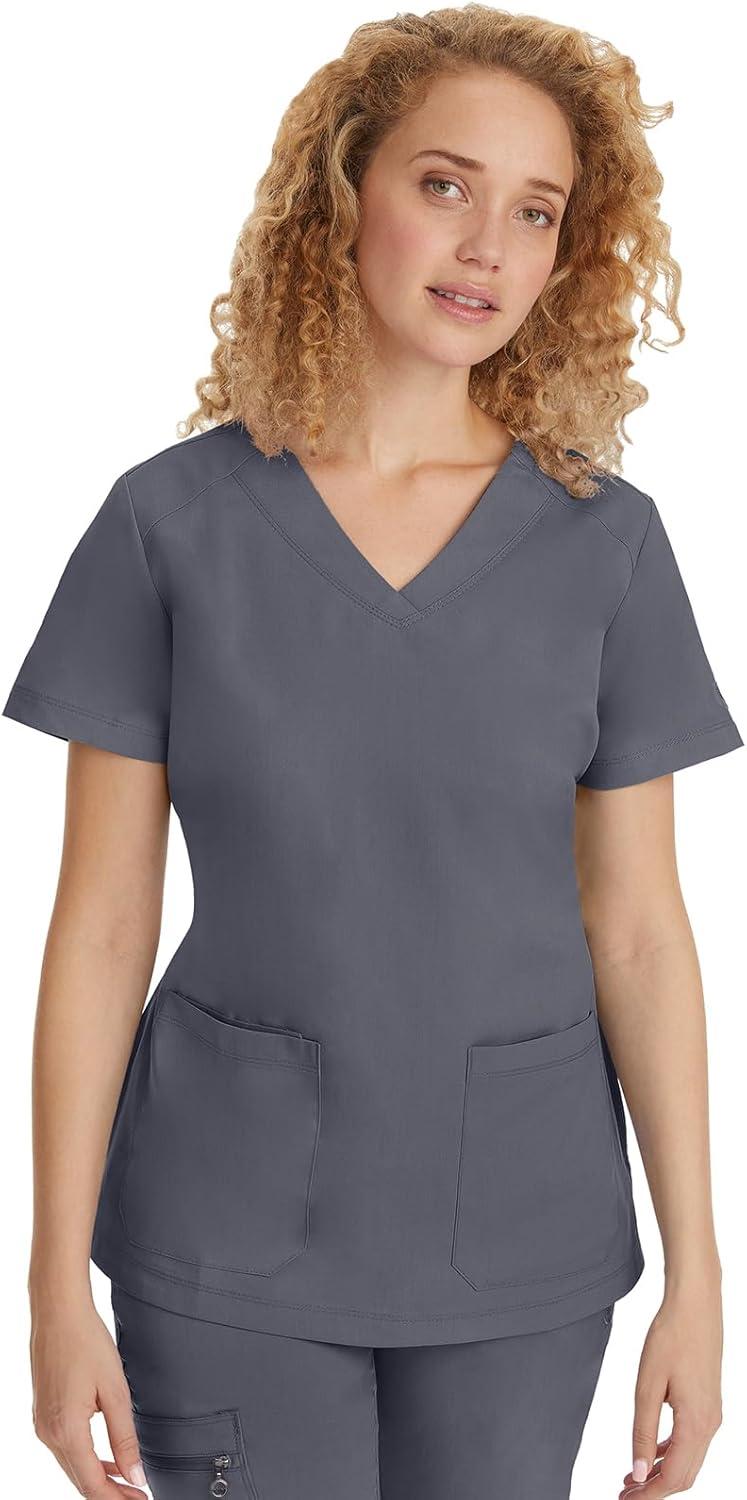 imageHealing Hands Scrubs for Women Jill Scrub Top VNeck Modern Fit with 2 Patch Pockets and 2Way Stretch Fabric 2320Pewter
