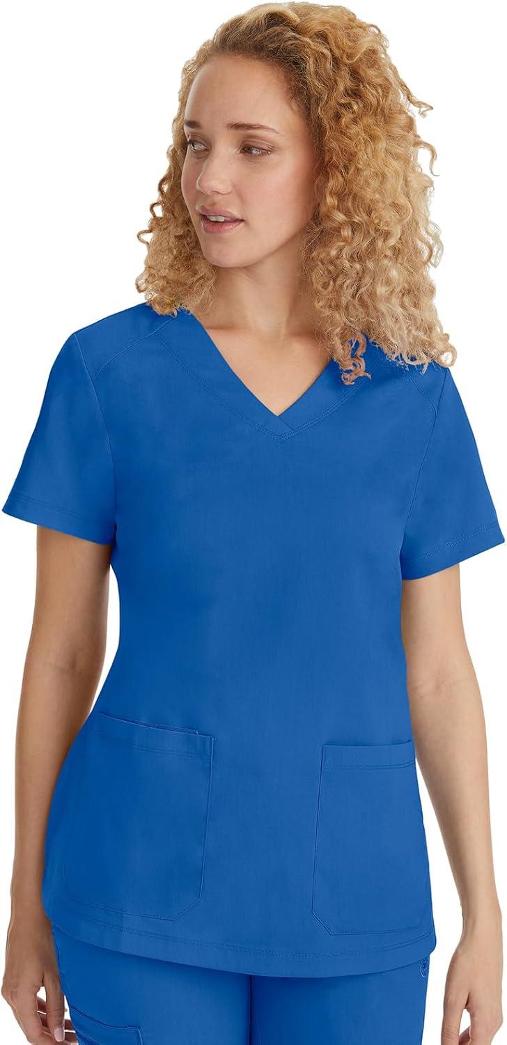 imageHealing Hands Scrubs for Women Jill Scrub Top VNeck Modern Fit with 2 Patch Pockets and 2Way Stretch Fabric 2320Royal