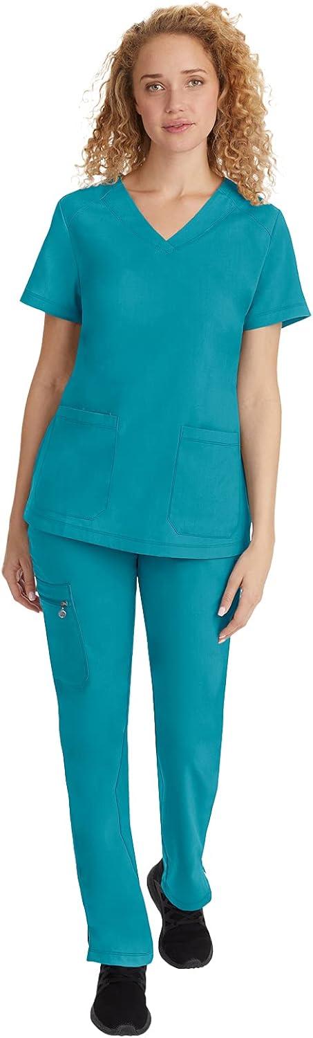 imageHealing Hands Scrubs for Women Jill Scrub Top VNeck Modern Fit with 2 Patch Pockets and 2Way Stretch Fabric 2320Teal