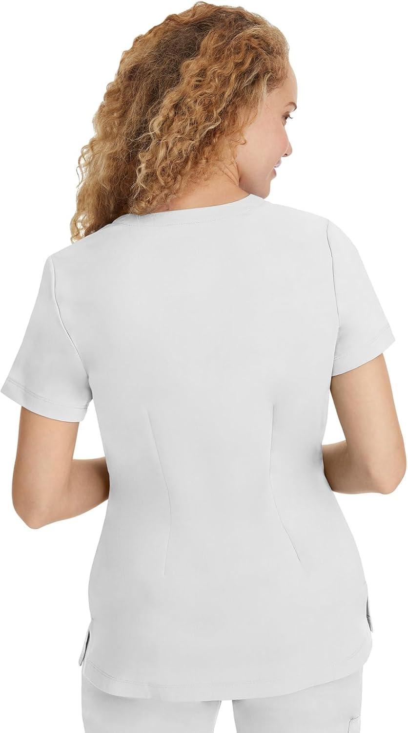 imageHealing Hands Scrubs for Women Jill Scrub Top VNeck Modern Fit with 2 Patch Pockets and 2Way Stretch Fabric 2320White