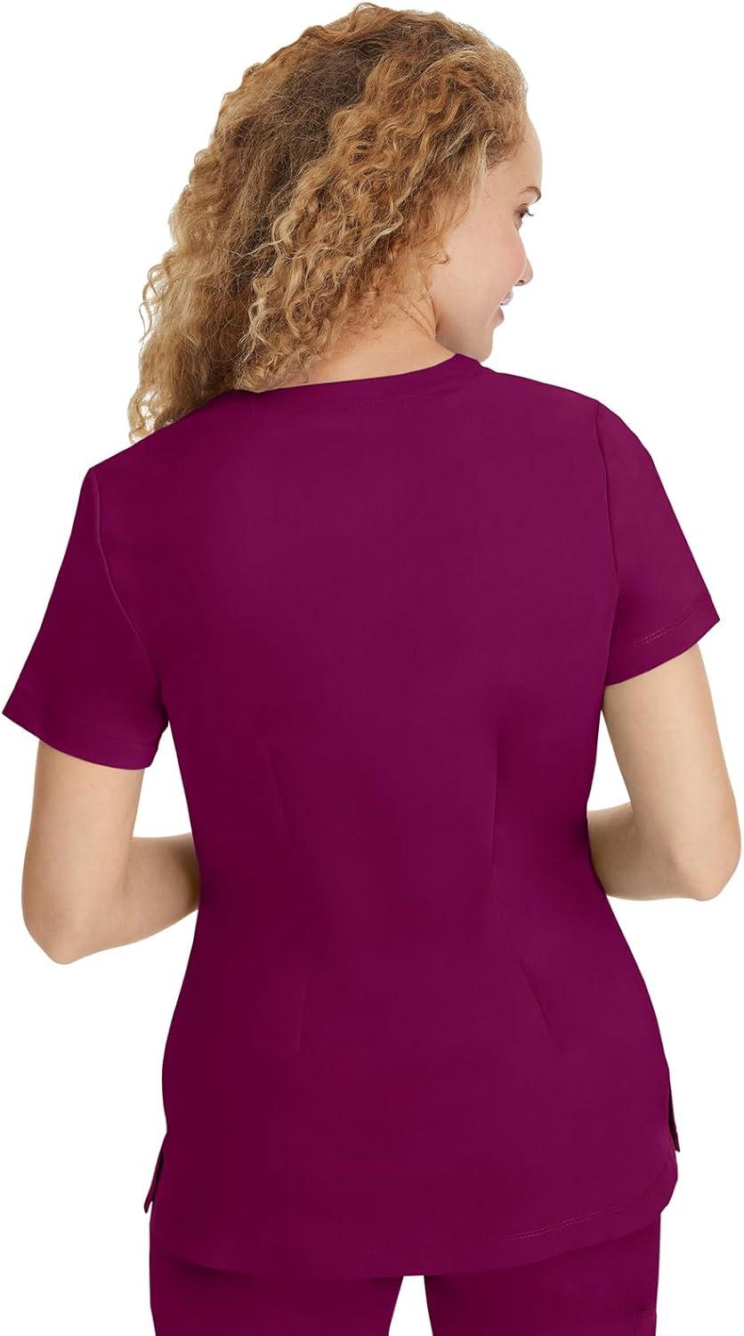 imageHealing Hands Scrubs for Women Jill Scrub Top VNeck Modern Fit with 2 Patch Pockets and 2Way Stretch Fabric 2320Wine