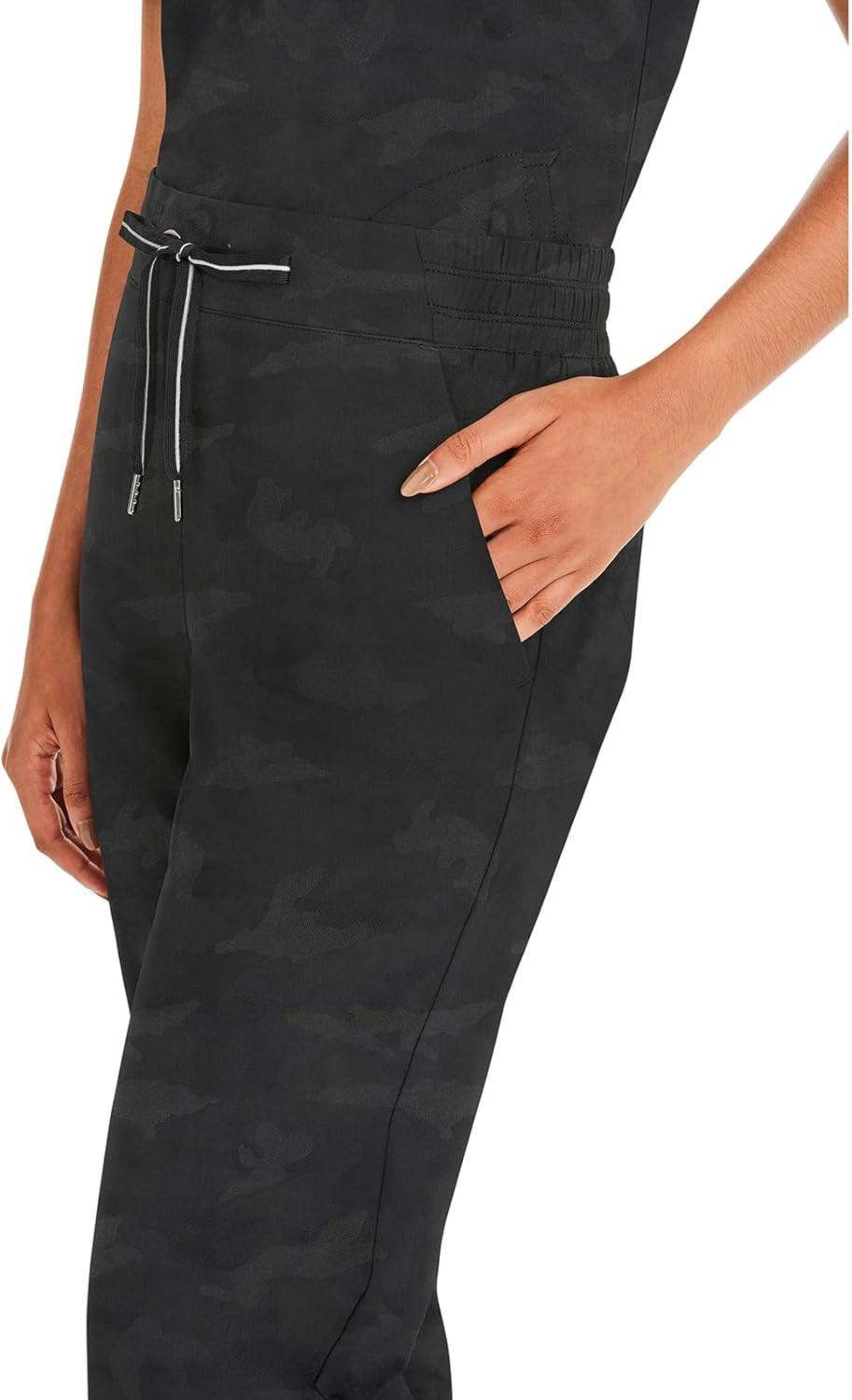 imageHealing Hands Scrubs for Women Jogger Camo Pant Tate 5 Pockets Moisture Wicking Easy Care 360 Stretch Quick Dry 9350Black