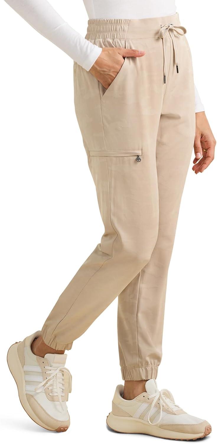 imageHealing Hands Scrubs for Women Jogger Camo Pant Tate 5 Pockets Moisture Wicking Easy Care 360 Stretch Quick Dry 9350Khaki