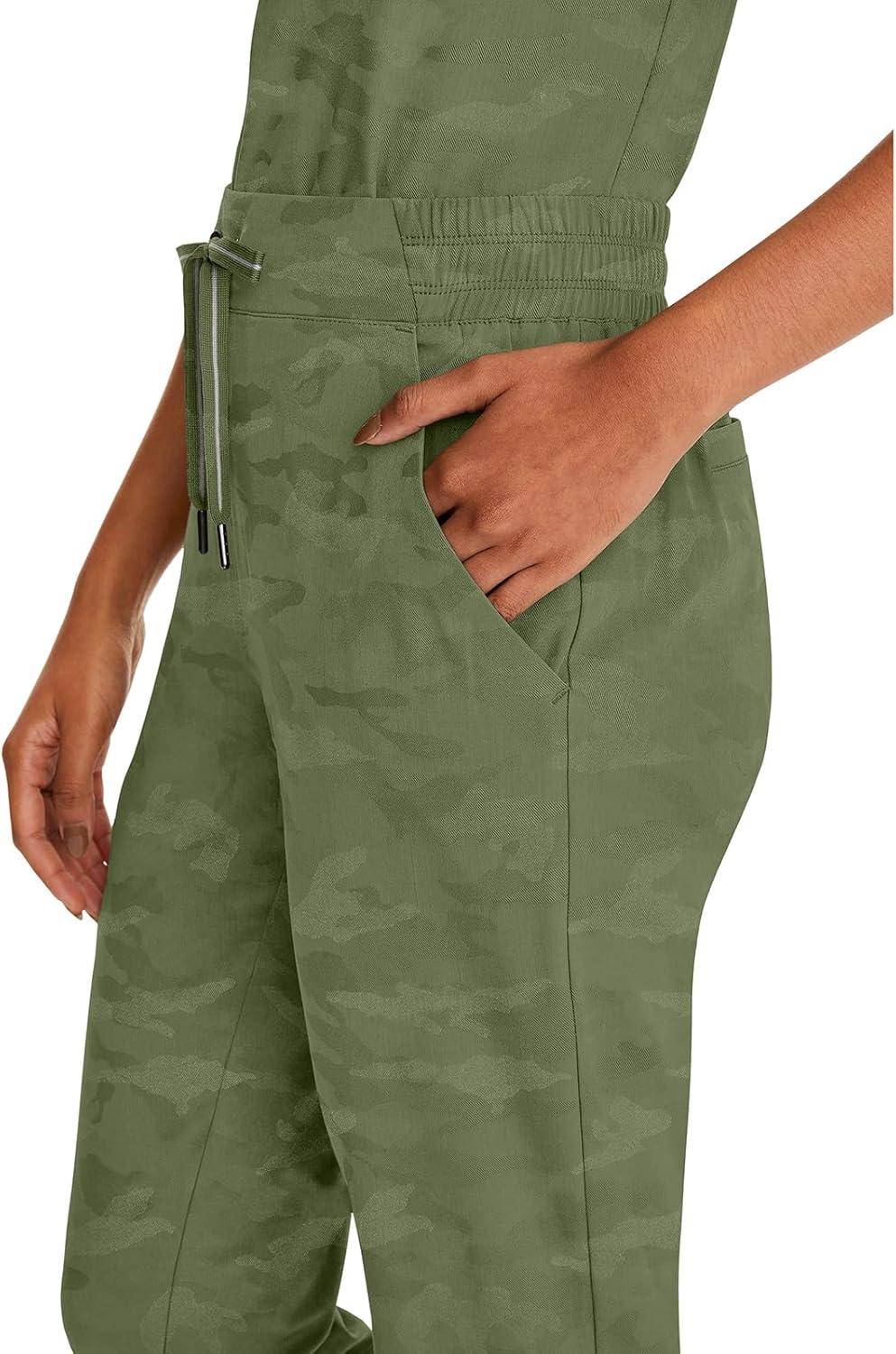 imageHealing Hands Scrubs for Women Jogger Camo Pant Tate 5 Pockets Moisture Wicking Easy Care 360 Stretch Quick Dry 9350Olive