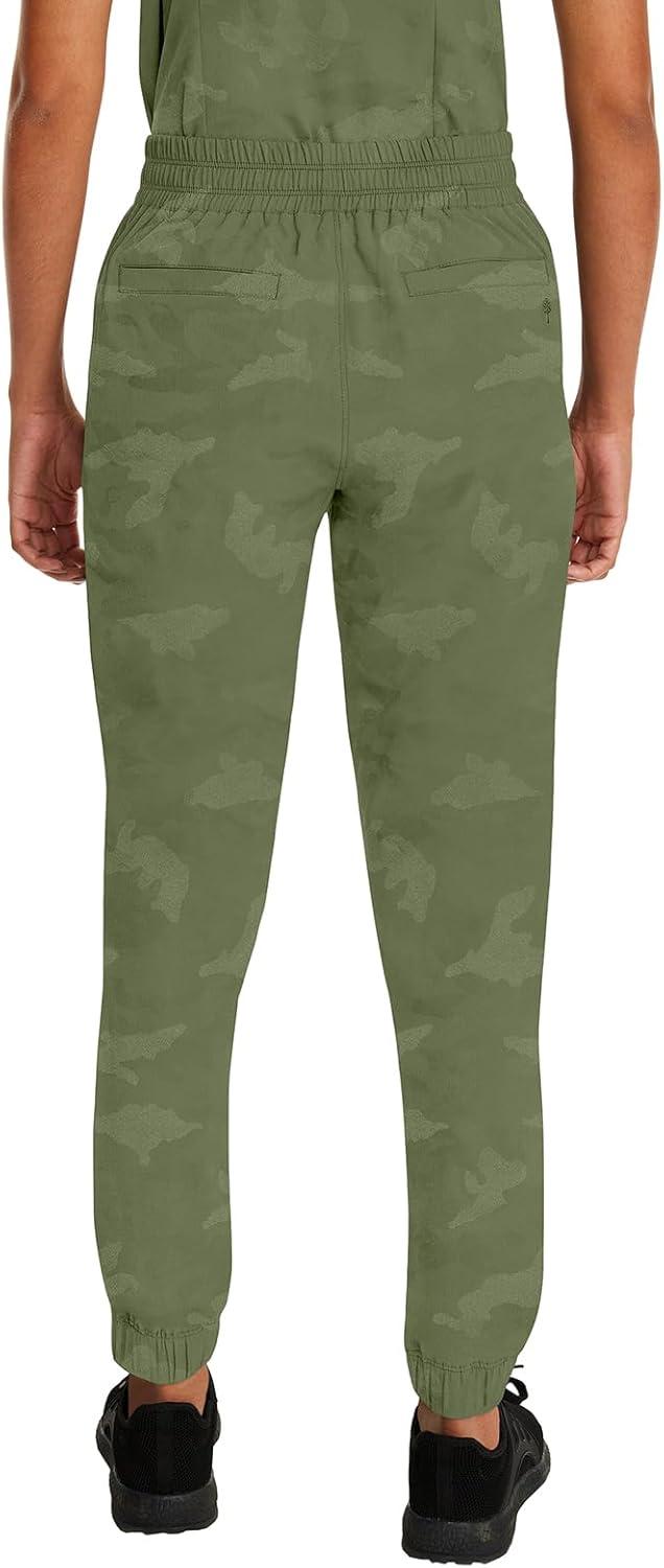 imageHealing Hands Scrubs for Women Jogger Camo Pant Tate 5 Pockets Moisture Wicking Easy Care 360 Stretch Quick Dry 9350Olive