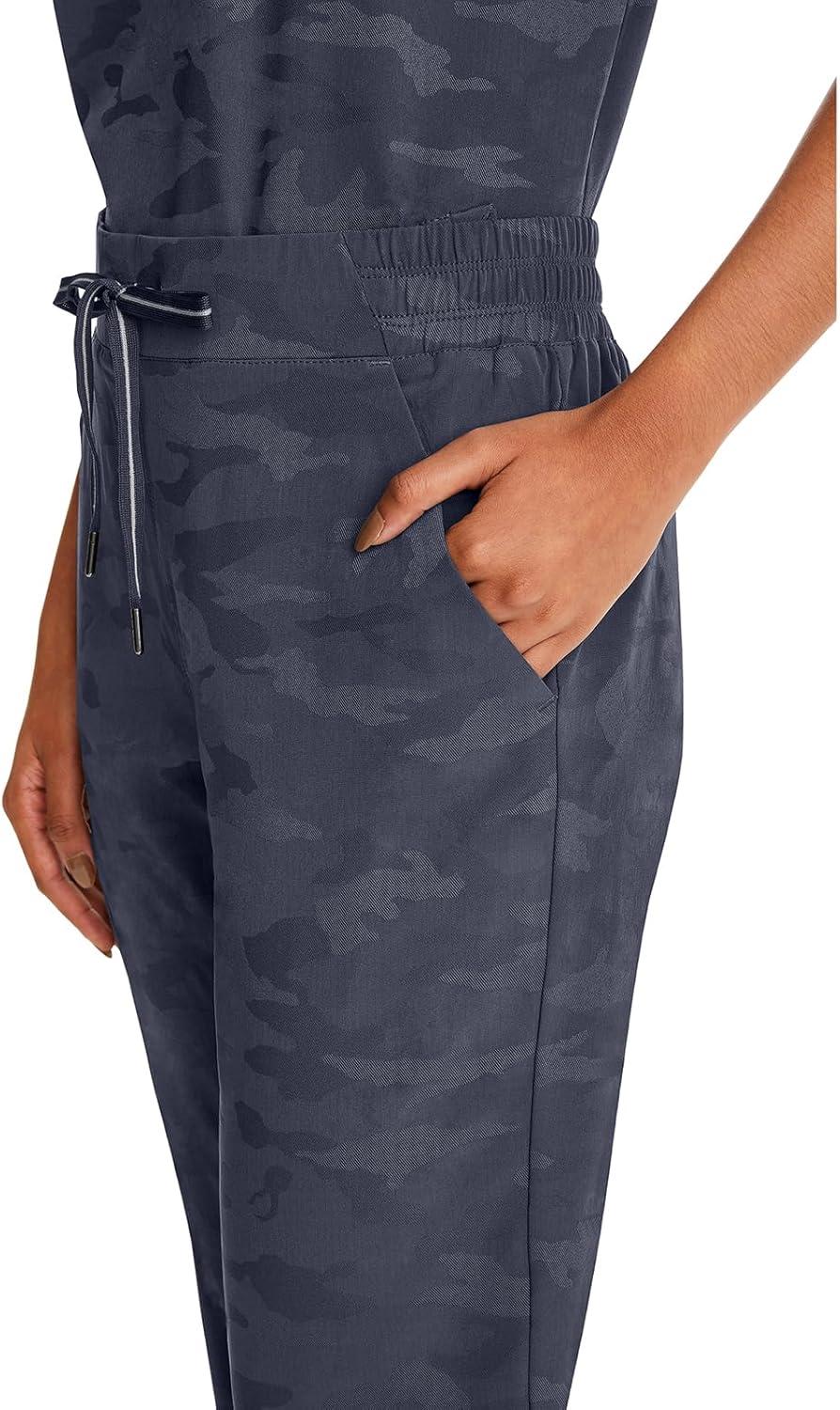imageHealing Hands Scrubs for Women Jogger Camo Pant Tate 5 Pockets Moisture Wicking Easy Care 360 Stretch Quick Dry 9350Pewter