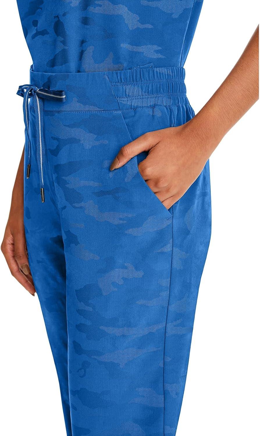 imageHealing Hands Scrubs for Women Jogger Camo Pant Tate 5 Pockets Moisture Wicking Easy Care 360 Stretch Quick Dry 9350Royal