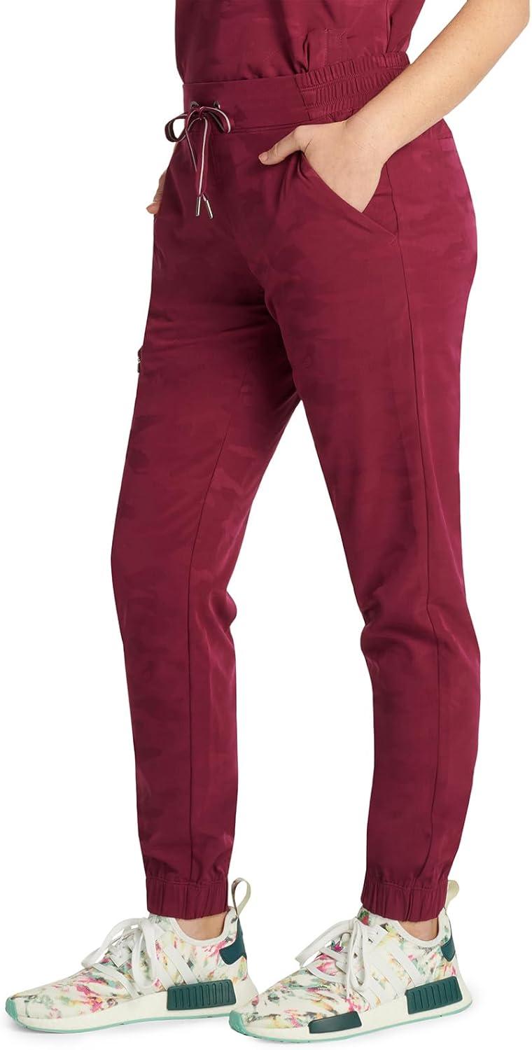 imageHealing Hands Scrubs for Women Jogger Camo Pant Tate 5 Pockets Moisture Wicking Easy Care 360 Stretch Quick Dry 9350Wine