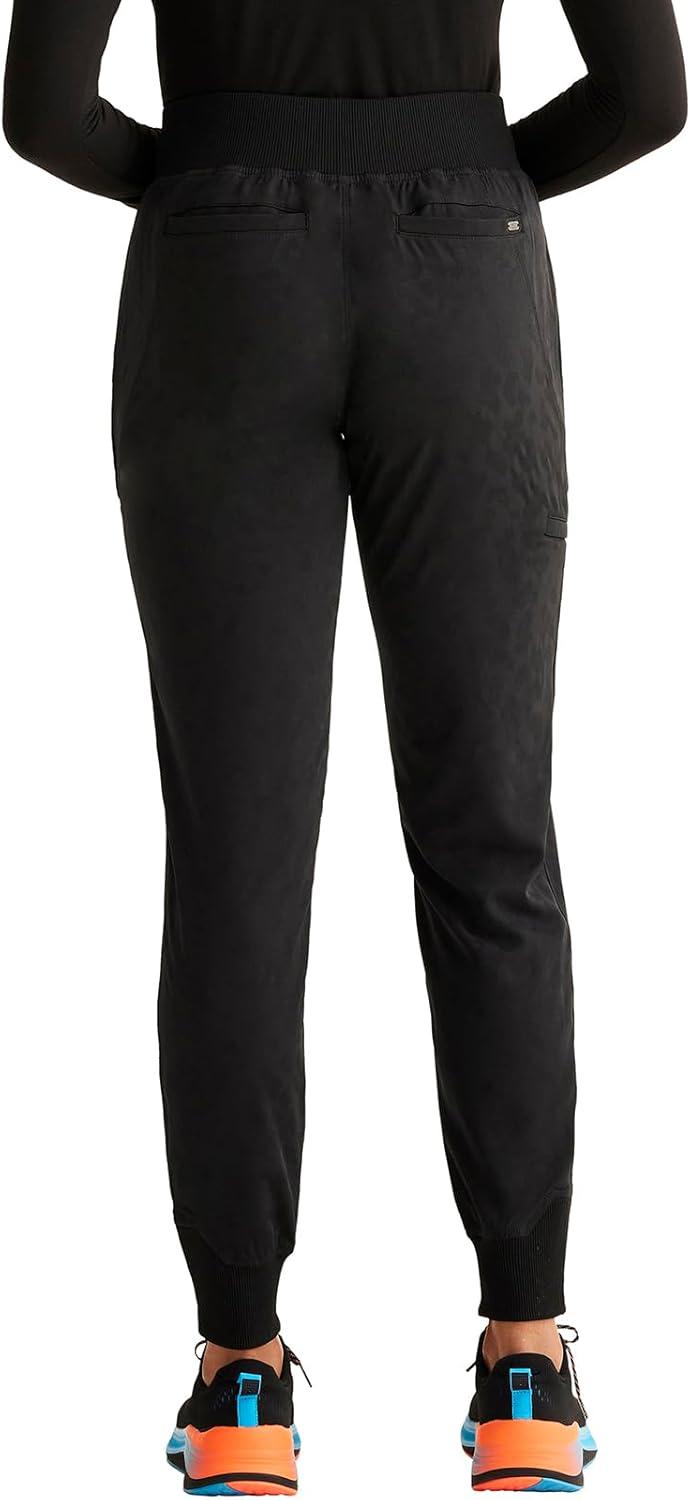 imageHealing Hands Scrubs for Women Jogger Scrub Pant Trinity Bottom with 6 Pockets MidRise Pullon RibKnit Waistband HH003Black