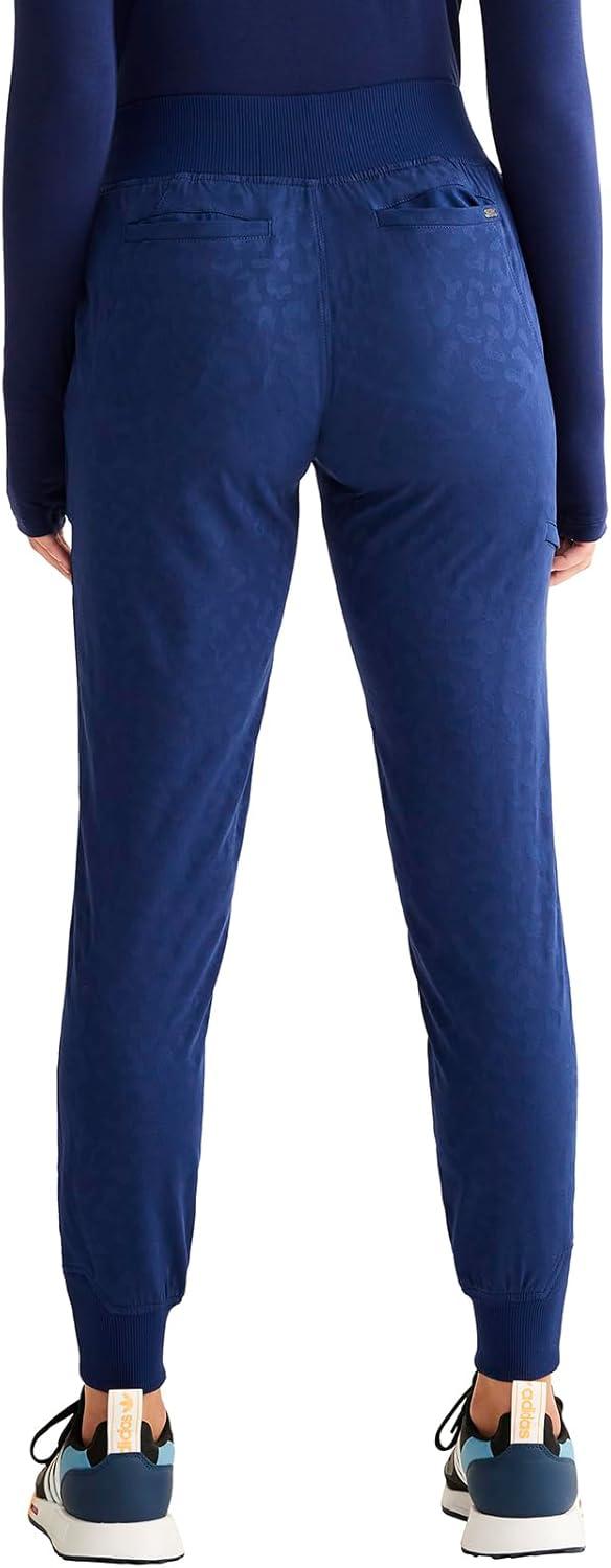 imageHealing Hands Scrubs for Women Jogger Scrub Pant Trinity Bottom with 6 Pockets MidRise Pullon RibKnit Waistband HH003Navy